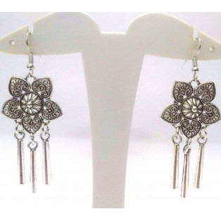 Silver Oxidized Earring Jhumka Jhumki Ethnic Boho Drop Dangle Long Jewelry E72